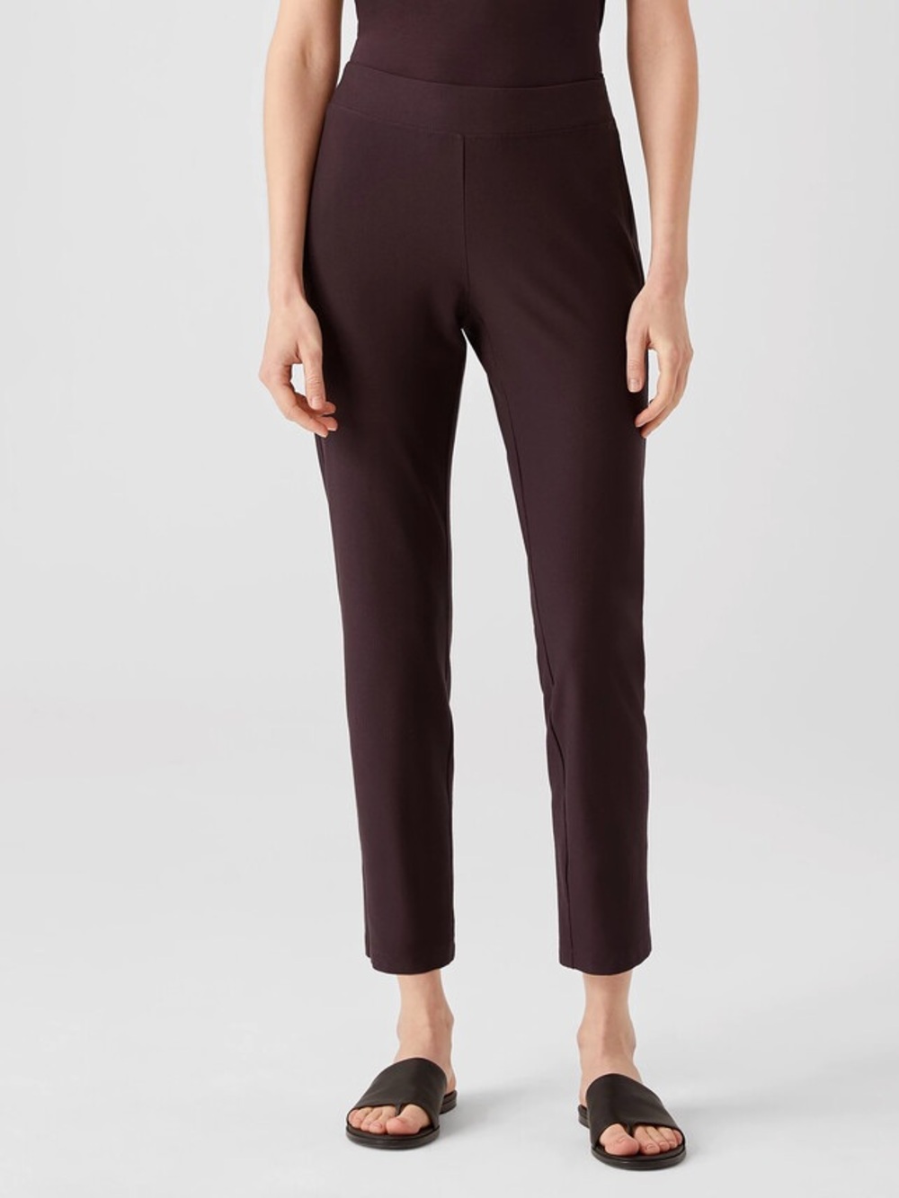 Eileen Fisher Washable Stretch Crepe Slim Ankle Pant | Size Medium